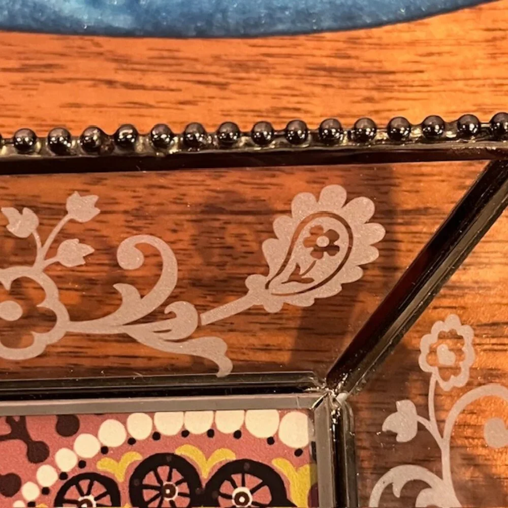 Brighton Glass Paisley Jewelry Trinket Dish Tray